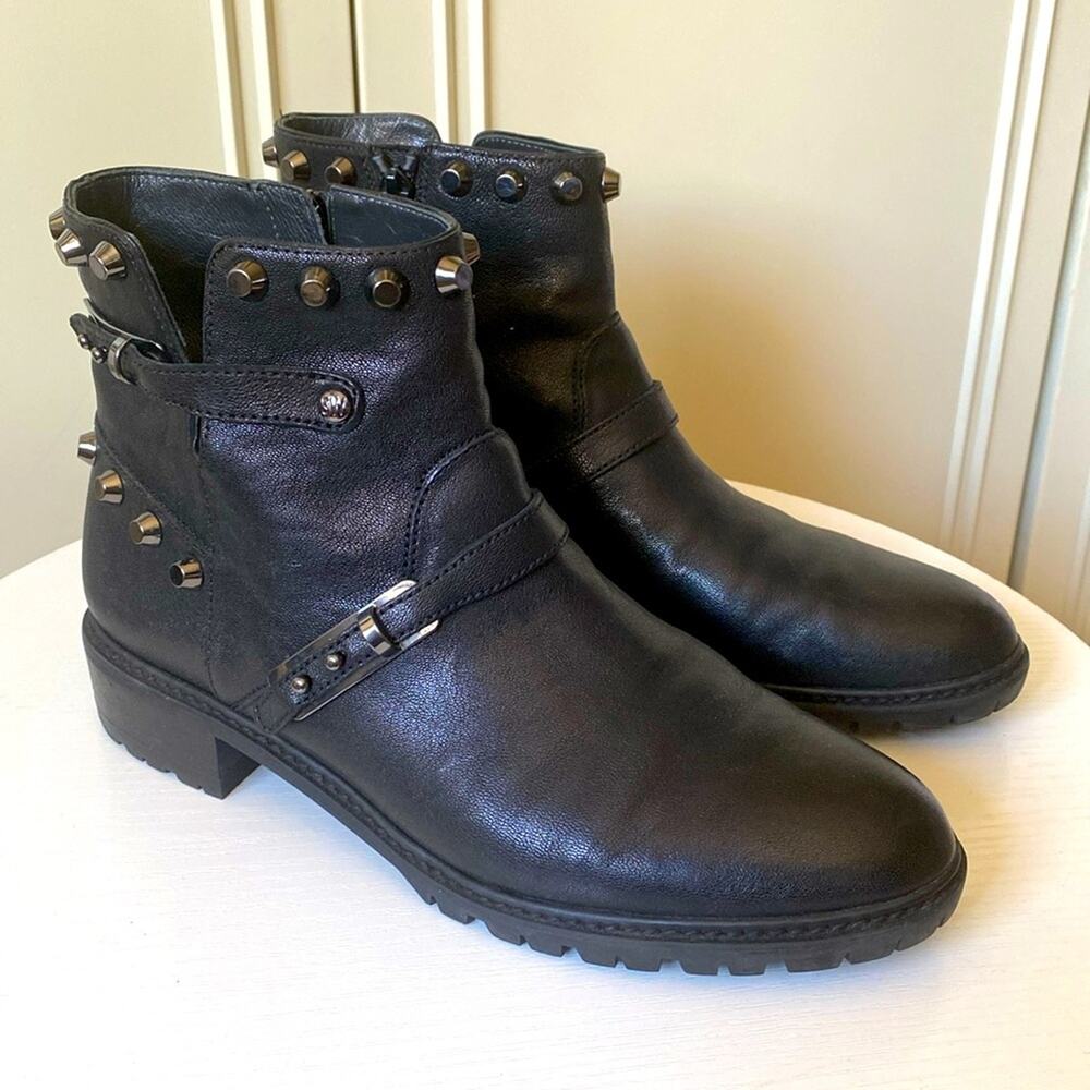 STUART WEITZMAN Studded MOTO Ankle Booties